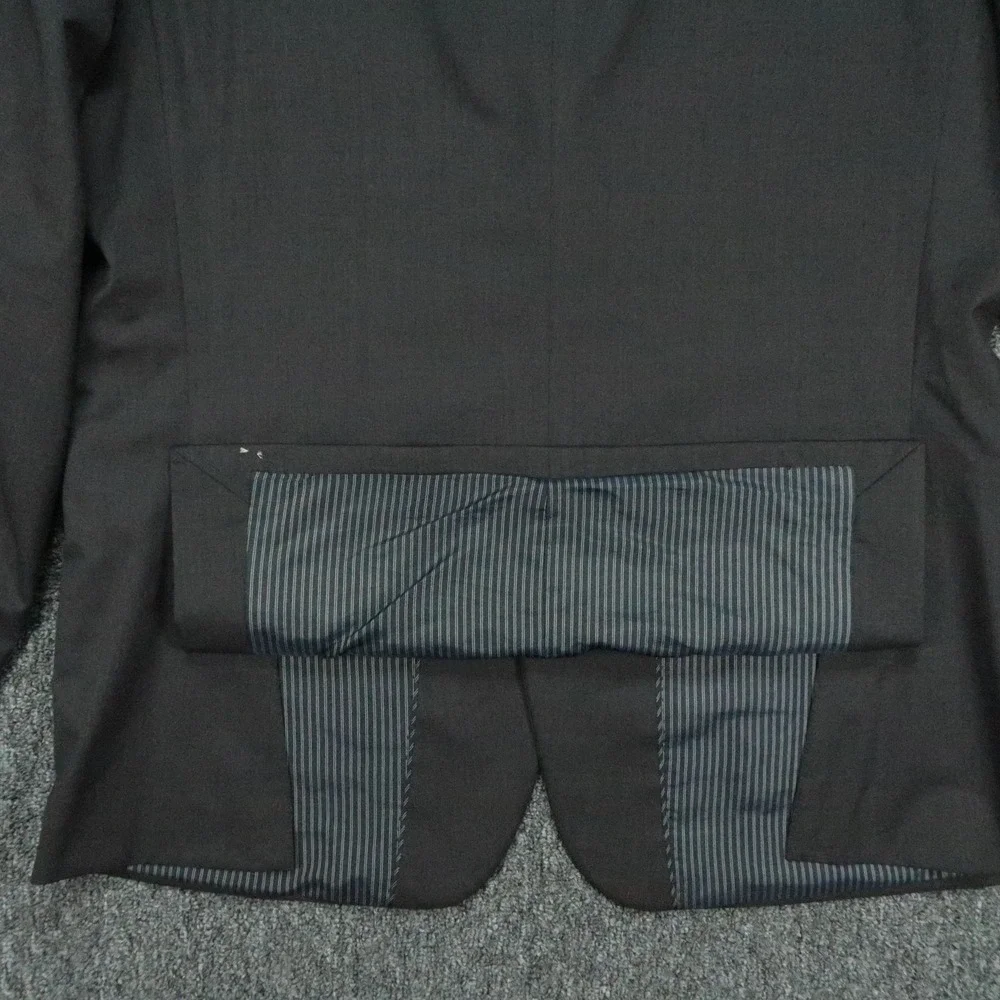 Banana Republic Blazer Mens 44L Dark Charcoal Marzotto Slim Fit Wool Super 120s
